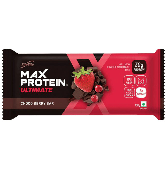 RiteBite Max Protein Ultimate Bar | Flavour Choco Berry - Classic Derma