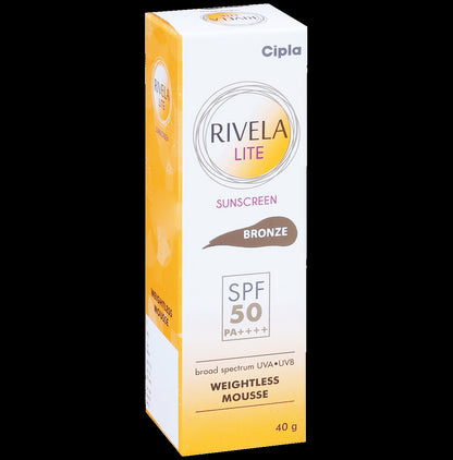 Rivela Lite Weightless Mousse Broad Spectrum UVA/UVB Sunscreen | Bronze SPF 50+