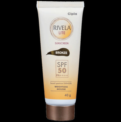 Rivela Lite Weightless Mousse Broad Spectrum UVA/UVB Sunscreen | Bronze SPF 50+