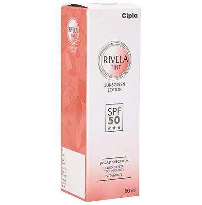 Rivela Tint Sunscreen SPF 50 with Vitamin E | Broad Spectrum Protection Lotion