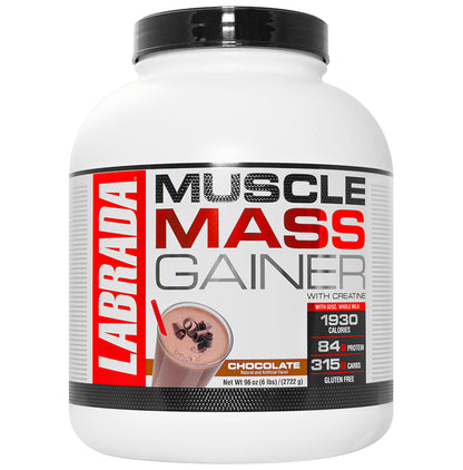 Labrada Nutrition Muscle Mass Gainer with Creatine for Muscle Support | Flavour Chocolate - Classic Derma