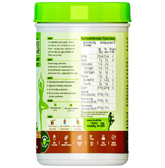 Tata Go Fit Plant Protein for Women, Gut-Friendly Probiotics Cafe Mocha