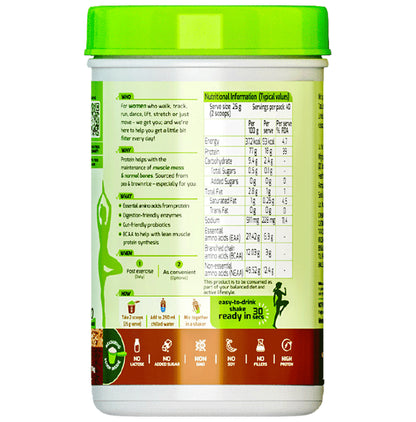 Tata Go Fit Plant Protein for Women, Gut-Friendly Probiotics Cafe Mocha