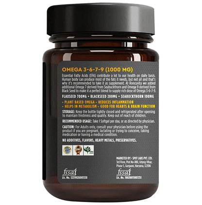 Roncuvita Omega 3 6 7 9 Flaxseed, Blackseed & Sea Buckthorn Softgel