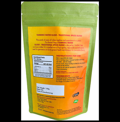 Rooted Peepul Combo Pack of Turmeric Water Elixir Indian Superfood Blend & Turmeric Water Elixir Traditional Spice Blend (150gm Each)