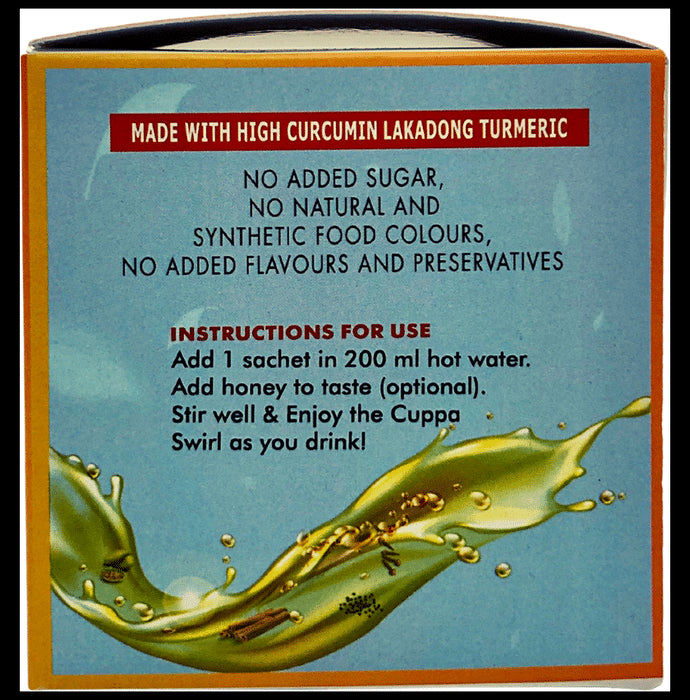 Rooted Peepul Combo Pack of Turmeric Water Elixir Indian Superfood Blend Sachet 1.5gm & Spiced Turmeric Latte Mix Sachet 3gm (20 Each)