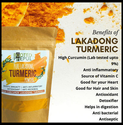 Rooted Peepul Pure Lakadong Turmeric Powder