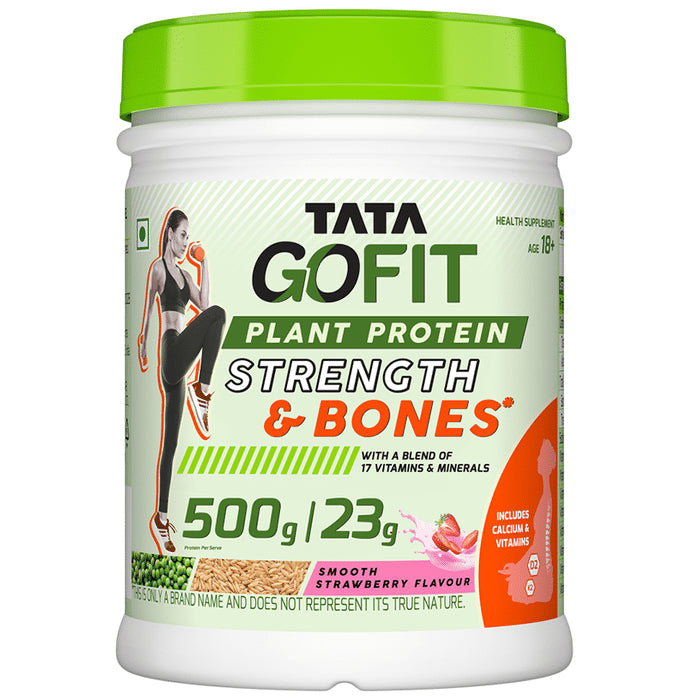 Tata Smooth Strawberry Gofit Plant Protein Powder - Classic Derma