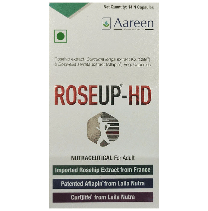 Roseup-Hd Veg Capsule with Rosehip, Curcuma Longa & Boswellia Serrata - Classic Derma