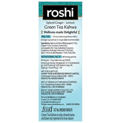 Roshi Spiced Ginger-Lemon Green Tea Kahwa