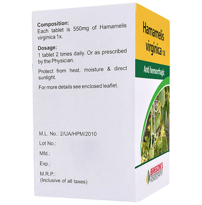 Bakson's Homeopathy Hamamelis Virginica 1X