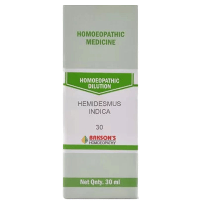 Bakson's Homeopathy Hemidesmus Indica Dilution 30 - Classic Derma