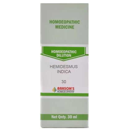 Bakson's Homeopathy Hemidesmus Indica Dilution 30 - Classic Derma