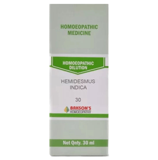 Bakson's Homeopathy Hemidesmus Indica Dilution 30 - Classic Derma