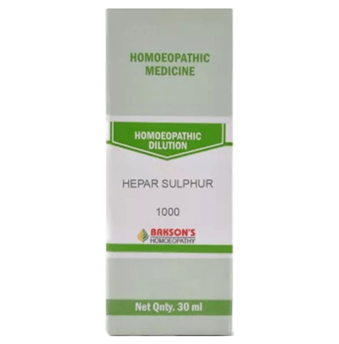 Bakson's Homeopathy Hepar Sulphur Dilution 1000 CH - Classic Derma