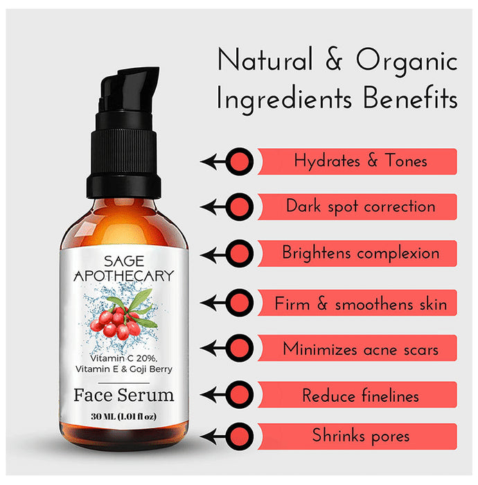 Sage Apothecary Vitamin C 20%, Vitamin E & Coji Berry Face Serum