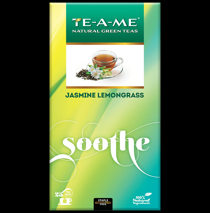 TE-A-ME Jasmine Lemongrass Soothe Green Tea Bags (25 Bags) - Classic Derma