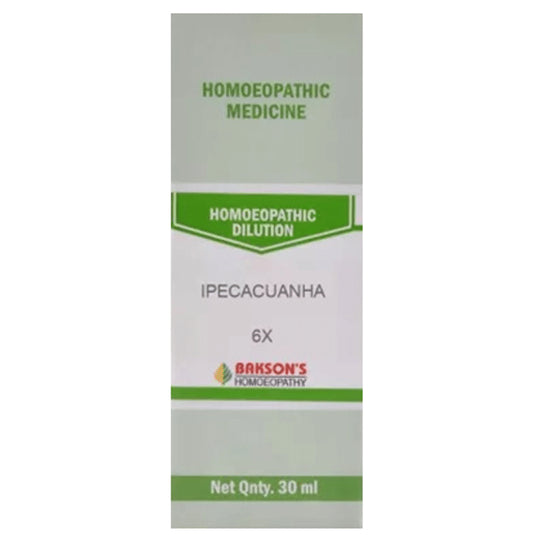 Bakson's Homeopathy Ipecacuanha Dilution 6X - Classic Derma
