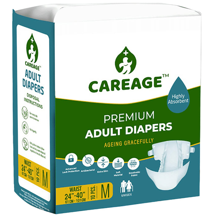 Careage Premium Adult Diaper (10 Each) Medium - Classic Derma