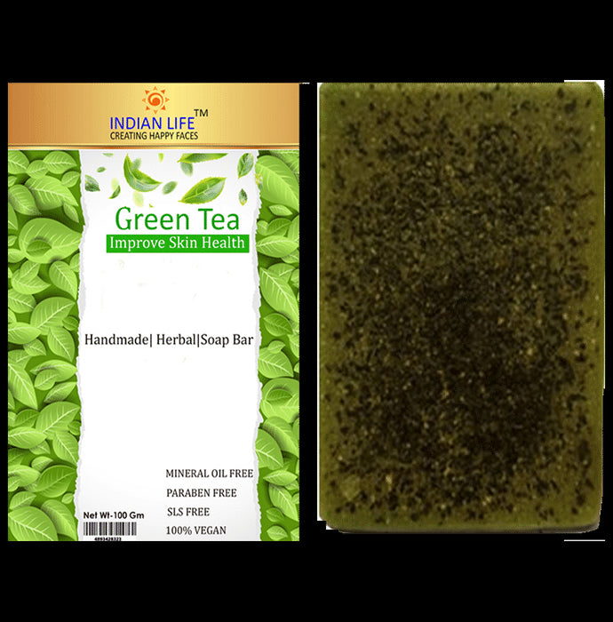 Indian Life Green Tea Soap Bar - Classic Derma