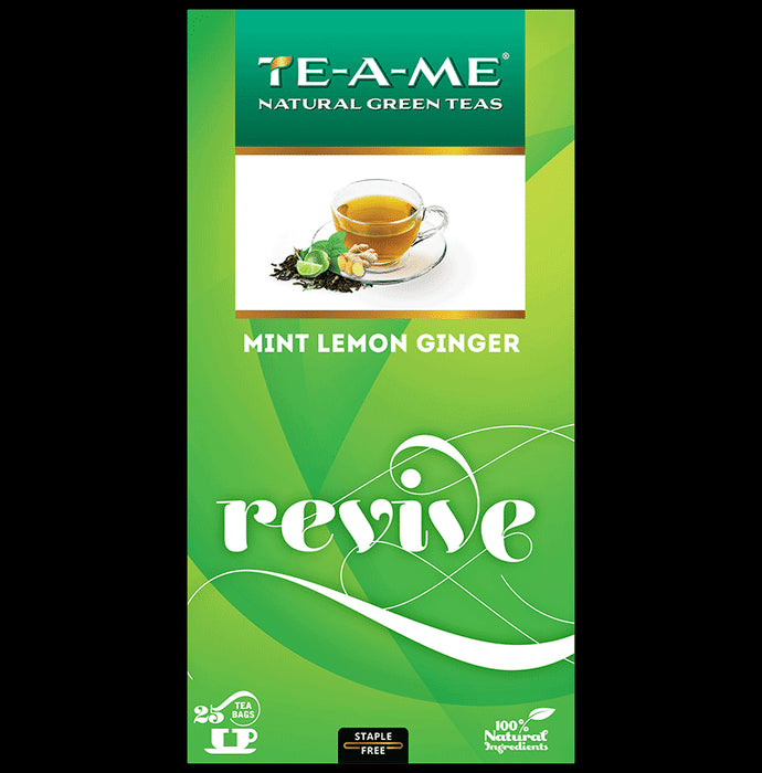 TE-A-ME Revive Mint Lemon Ginger Green Tea Bags (25 Each) - Classic Derma