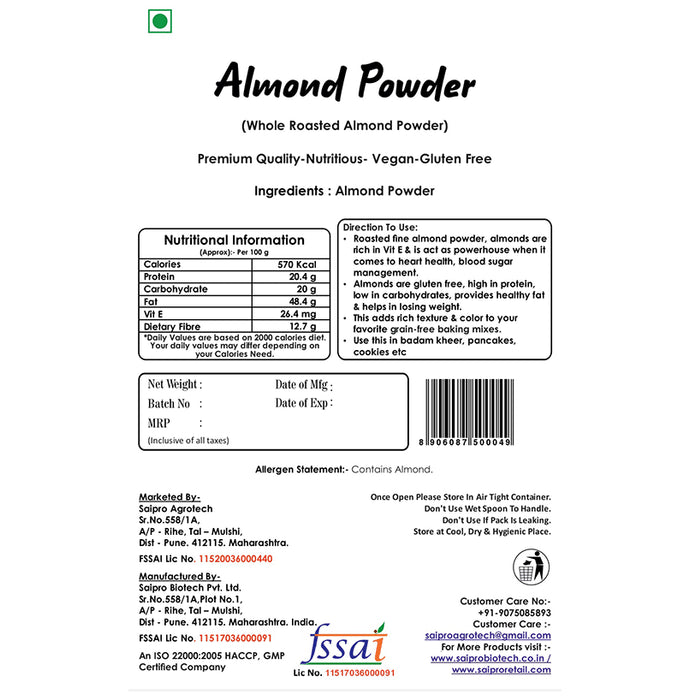 Saipro Whole Roasted Almond Powder