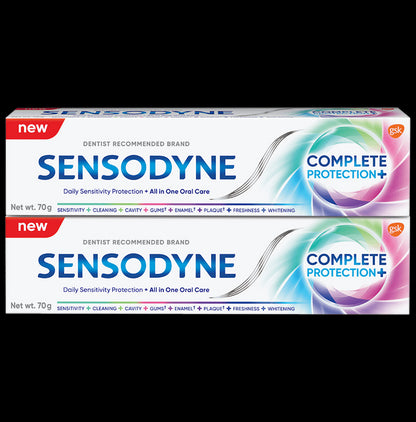 Sensodyne Complete Protection+ | For Sensitivity Protection & All in One Oral Care (70gm Each) - Classic Derma