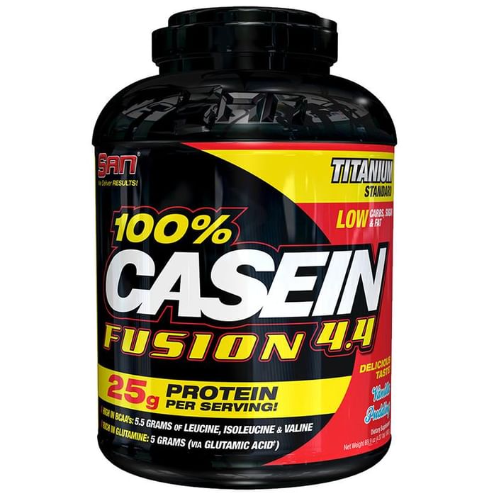 SAN 100% Casein Fusion 4.4 Powder Vanilla Pudding - Classic Derma