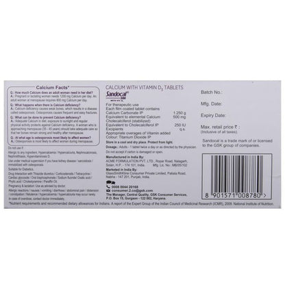 Sandocal 500 with Vit. D3 Tablet