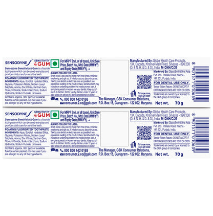 Sensodyne Sensitivity & Gum Toothpaste (70gm Each)
