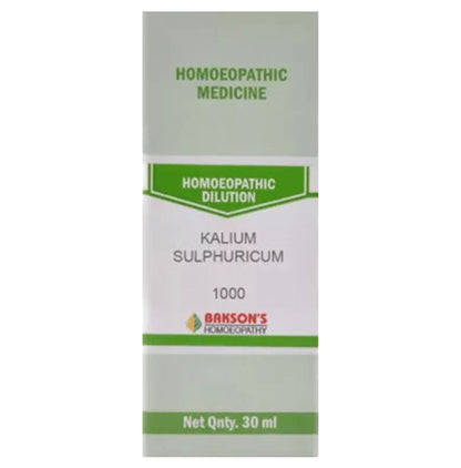 Bakson's Homeopathy Kalium Sulphuricum Dilution 1000 CH - Classic Derma
