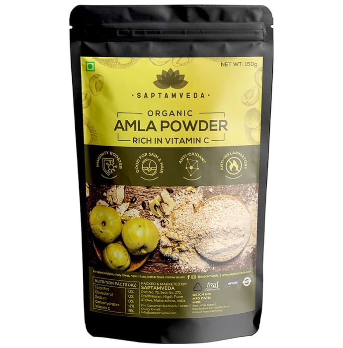 Saptamveda Organic Amla Powder (150gm Each) - Classic Derma