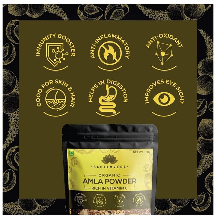 Saptamveda Organic Amla Powder (150gm Each)