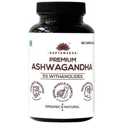 Saptamveda Premium Ashwagandha 5% Withanolides Capsule (60 Each) - Classic Derma
