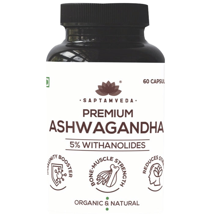 Saptamveda Premium Ashwagandha 5% Withanolides Capsule (60 Each)