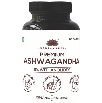 Saptamveda Premium Ashwagandha 5% Withanolides Capsule (60 Each)