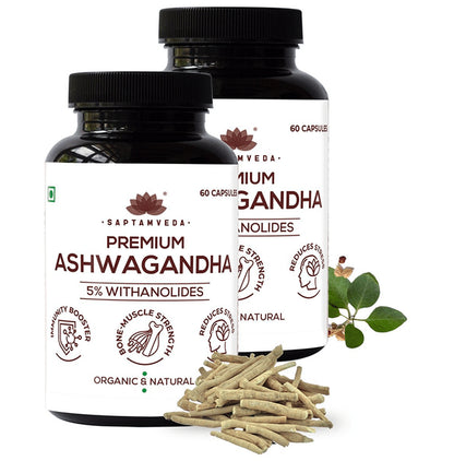 Saptamveda Premium Ashwagandha 5% Withanolides Capsule (60 Each)