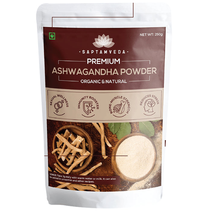 Saptamveda Premium Organic & Natural Ashwagandha Powder - Classic Derma