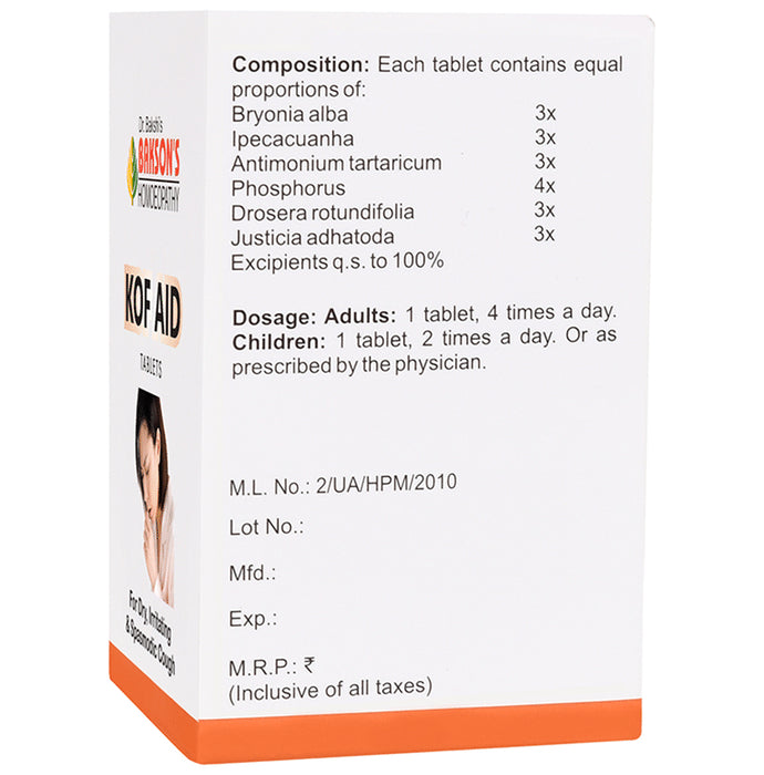 Bakson's Homeopathy Kof Aid Tablet