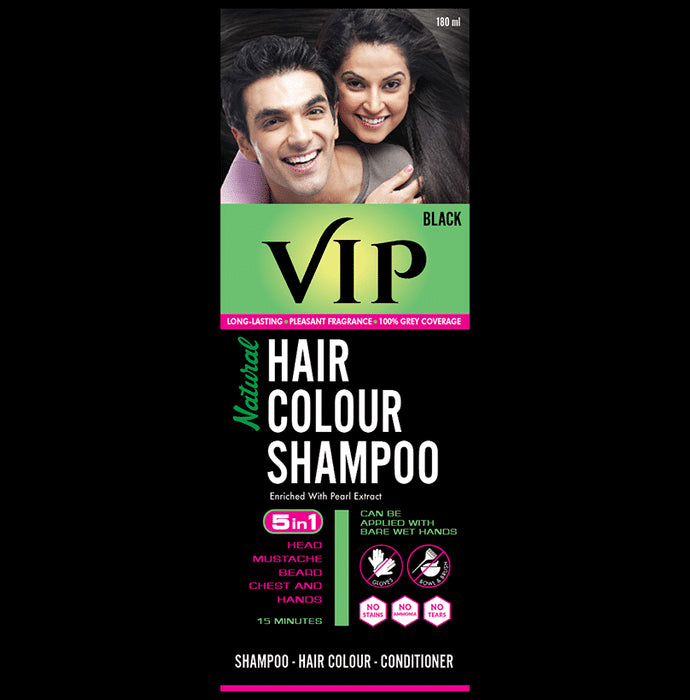 VIP Black Natural Hair Colour Shampoo | For Grey Coverage - Classic Derma