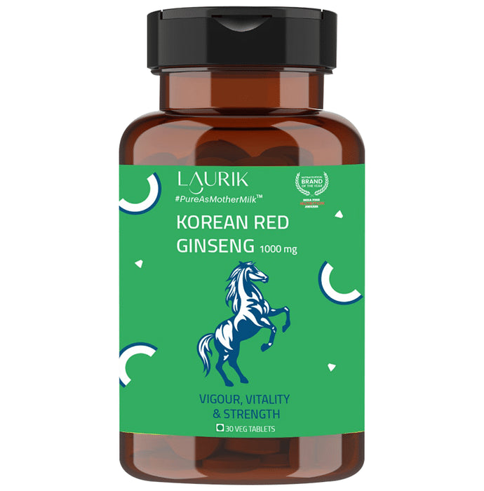 Laurik Korean Red Ginseng 1000mg Veg Tablet Tablet - Classic Derma
