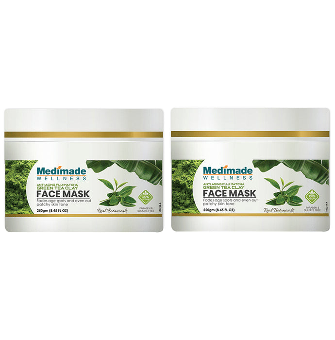 Medimade Wellness Anti Aging Fuji Matcha Green Tea Clay Face Mask (250gm Each) - Classic Derma