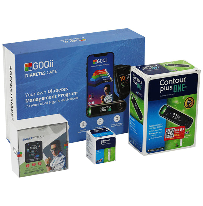 GOQii Smart Vital Plus & Glucometer Diabetes Care Kit - Classic Derma