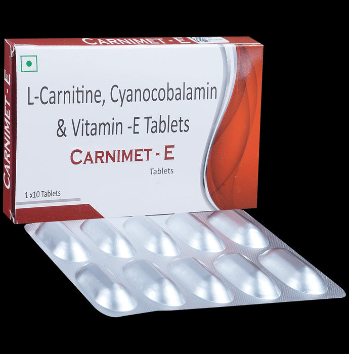 Carnimet-E Tablet with L-Carnitine, Cyanocobalamin & Vitamin E - Classic Derma
