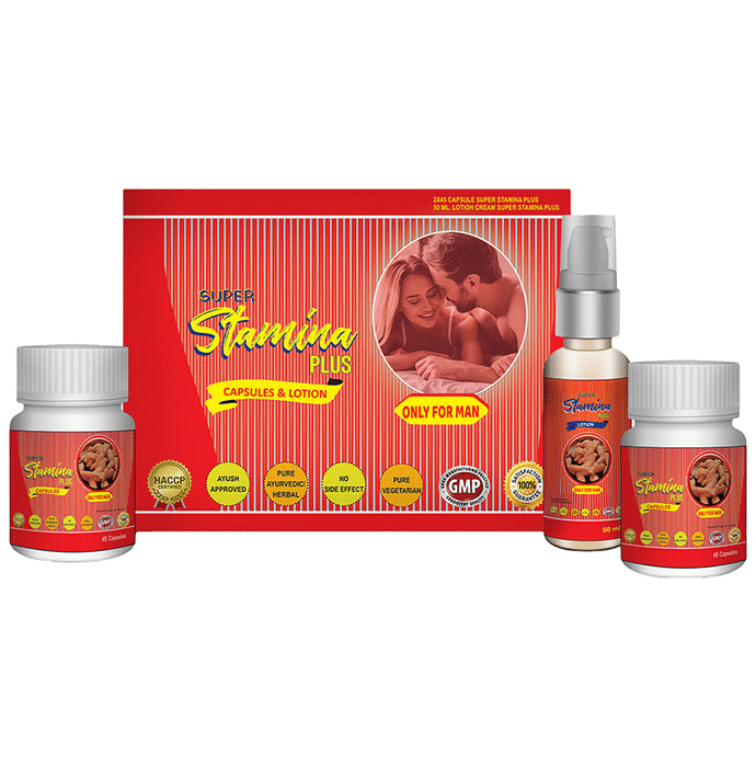 Divya Shri Super Stamina Plus Capsules & Lotion Kit - Classic Derma