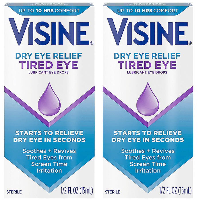 Visinerv Dry Eye Relief Tired Eye Lubricant Eye Drops (15ml Each) - Classic Derma