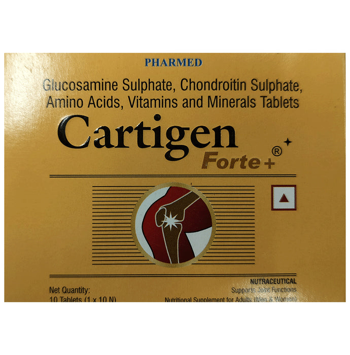 Cartigen Forte + Tablet with Glucosamine, Chondroitin, Amino Acids, Vitamins & Minerals | For Bone, Joint & Muscle Care - Classic Derma