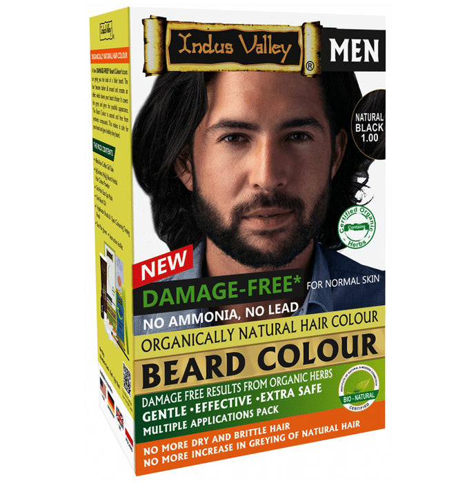 Indus Valley Damage Free Men Beard Colour Natural Black - Classic Derma