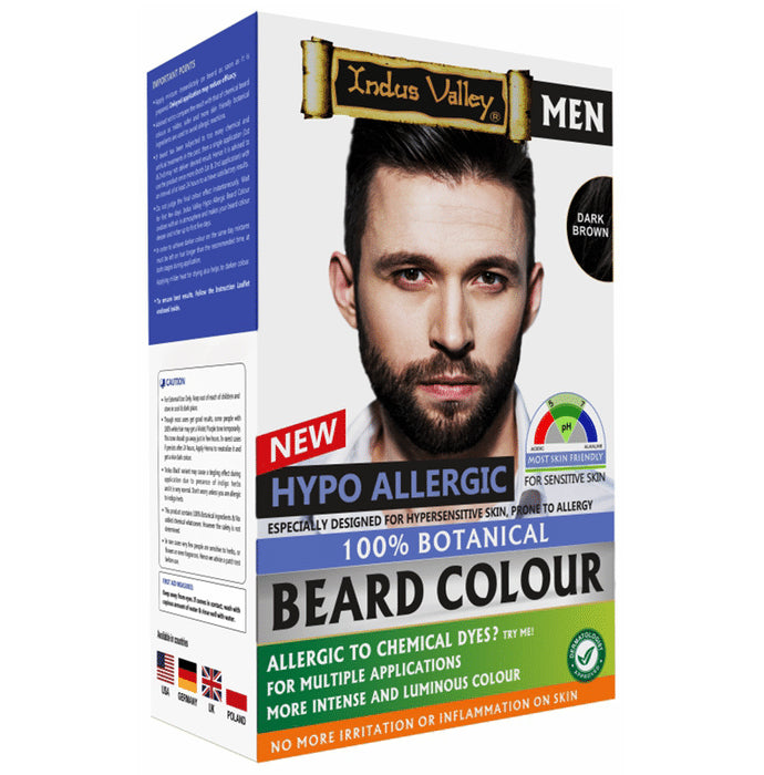 Indus Valley Hypo Allergic Men Beard Colour Dark Brown - Classic Derma