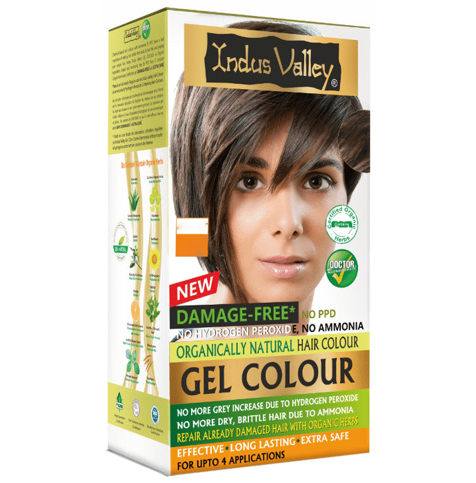 Indus Valley Organically Natural Hair Colour Gel | No Ammonia | Medium Brown - Classic Derma